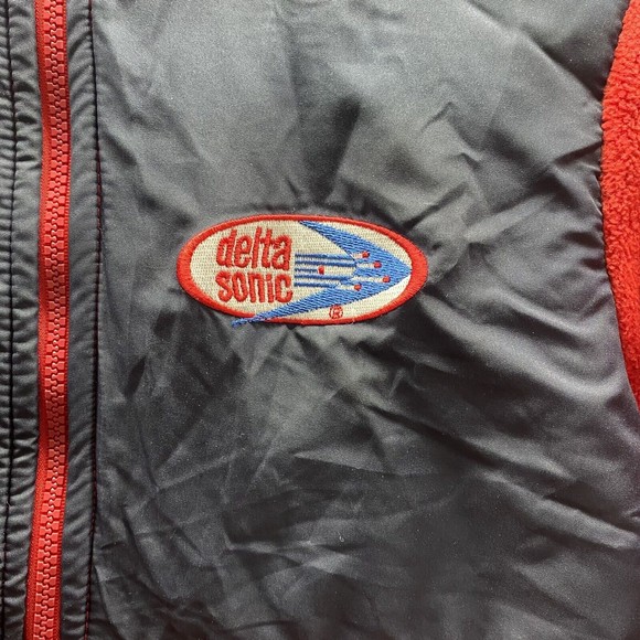 Delta Sonic Jacket Size Small Red Black Lined Logo Full Zip Insulated Fleece - Picture 6 of 11